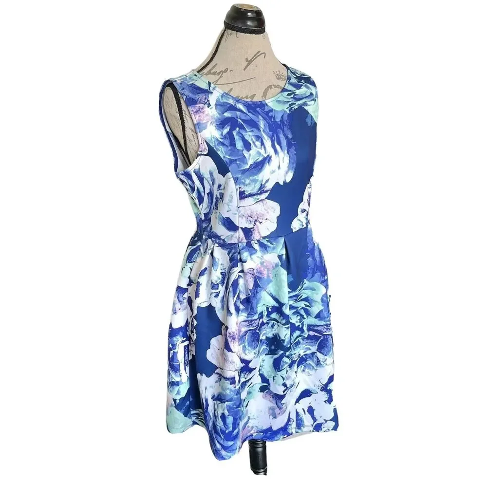 Apt 9 Womens Dress Sleeveless Sz Medium Floral Shift Artsy Spring Summer Easter